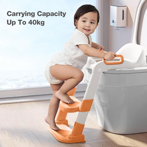 Potty Training Seat for Toddler Boys & Girls-Portable Kids Potty Seat Toilet Chair Step Stool Trainer for Children-Comfortable Cushion Safe Handle Anti-Slip Pads in Kuwait