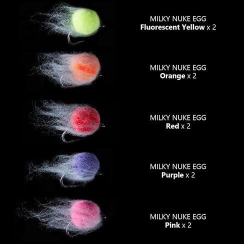BASSDASH Fly Fishing Wet Flies Streamers Nuke Eggs for Trout Steelhead Salmon Fishing, Fly Lure Kit with Box in Kuwait