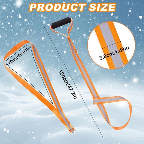 Deer Drag Rope and Harness, Reflective Deer Drag Strap with Adjustable Shoulder Strap, Deer Hunting Accessories Deer Pull Rope for Deer Hunters Package, Luggage Easy Dragging and Pulling (Orange) in Saudi Arabia