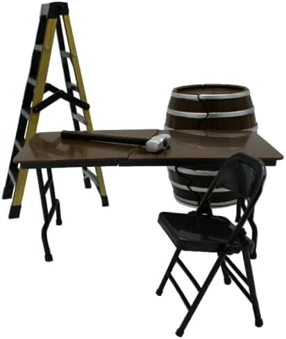 ايه اي دبليو طاولة وسلم وكرسي ومطرقة وبرميل مصارعة مجسمة من 5 قطع in Kuwait