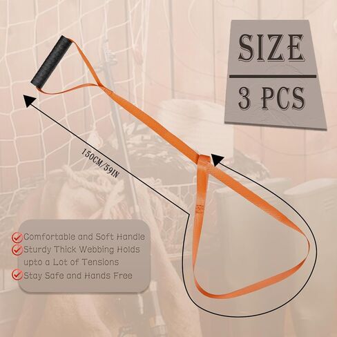 Locisne 3 Pcs Deer Drag and Harness, Length Adjustable Deer Pull Strap Non-Slip Handle Sturdy Rope Pulling Harness Deer Hunting Accessories for Deer Hunters Make Dragging Easy and Quick-Orange in Kuwait