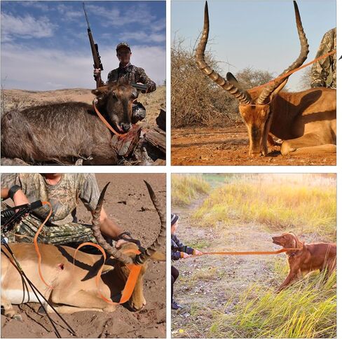 Locisne 3 Pcs Deer Drag and Harness, Length Adjustable Deer Pull Strap Non-Slip Handle Sturdy Rope Pulling Harness Deer Hunting Accessories for Deer Hunters Make Dragging Easy and Quick-Orange in Kuwait