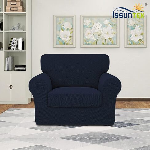 ISSUNTEX 4 قطع من أغطية الأريكة السميكة عالية التمدد، غطاء أريكة ناعم لـ 3 وسائد منفصلة، ​​واقي أثاث مرن من قماش الجاكار للكلاب (أريكة، رمادي داكن) in Kuwait