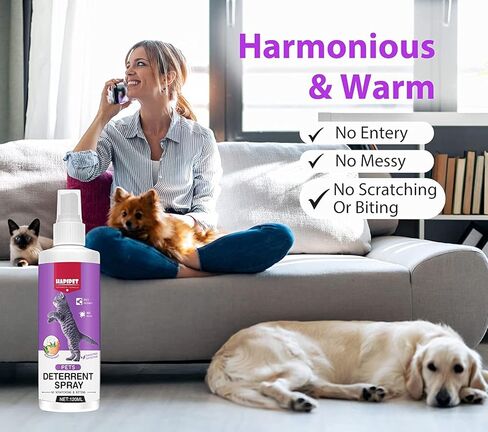 Inscape Data Cat Deterrent Spray, Cat Repellent Spray for Furniture & Plants, Effective Cat Deterrent Indoor & Outdoor for Pet Behavior Training, Keep Cats Off - Indoor & Outdoor Use in Kuwait