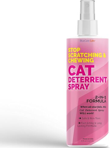 Cat Deterrent Spray with Rosemary Oil, Lemongrass & Cinnamon to Stop Cat Scratching Furniture, Plants, Floors and More - Non-Toxic - Made in USA in Kuwait