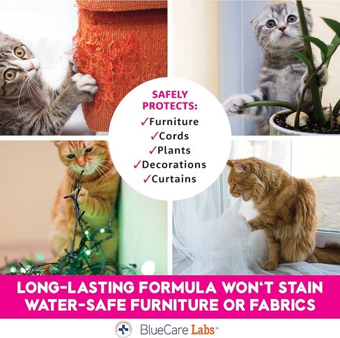 Cat Deterrent Spray with Rosemary Oil, Lemongrass & Cinnamon to Stop Cat Scratching Furniture, Plants, Floors and More - Non-Toxic - Made in USA in Kuwait