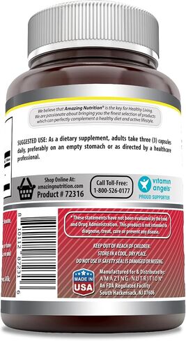 Amazing Formulas Acetyl L-Carnitine 1500mg 200 Capsules Supplement | ALCAR | Non-GMO | Gluten Free | Made in USA in Saudi Arabia