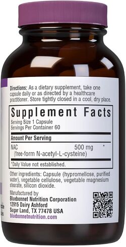 Bluebonnet NAC 500 mg Vitamin Capsules, 60 Count in Saudi Arabia