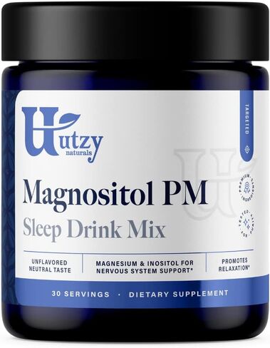 Utzy Naturals Magnesium & Inositol Powder Supplement, 3.9154 Ounce, Promotes Brain Health, Reduces Tension, Supports Energy Production in Kuwait