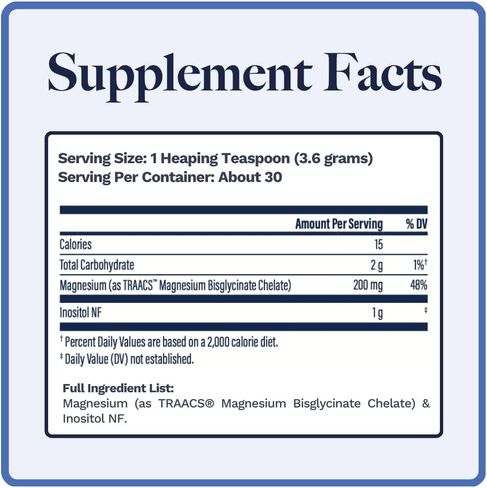 Utzy Naturals Magnesium & Inositol Powder Supplement, 3.9154 Ounce, Promotes Brain Health, Reduces Tension, Supports Energy Production in Kuwait