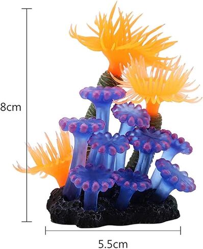 سينلين، مكونات زينة حوض السمك المرجانية الاصطناعية تحاكي حوض السمك من السيليكون، نباتات زهور بلاستيكية ناعمة وشقائق النعمان البحري لتزيين المناظر الطبيعية in Kuwait