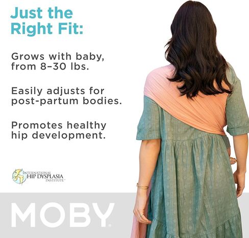 Moby Ring Sling Wrap Carrier | Hands-Free, Versatile Support Wrap for Mothers, Fathers, and Caregivers | Breathable, Baby Wrap Carrier for Newborns, Infants & Toddlers | Supports 8-30 lbs | Fern in Kuwait
