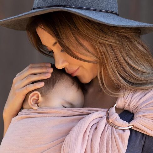 Moby Ring Sling Wrap Carrier | Hands-Free, Versatile Support Wrap for Mothers, Fathers, and Caregivers | Breathable, Baby Wrap Carrier for Newborns, Infants & Toddlers | Supports 8-30 lbs | Fern in Kuwait