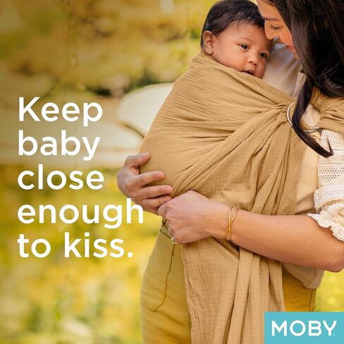 Moby Ring Sling Wrap Carrier | Hands-Free, Versatile Support Wrap for Mothers, Fathers, and Caregivers | Breathable, Baby Wrap Carrier for Newborns, Infants & Toddlers | Supports 8-30 lbs | Fern in Kuwait