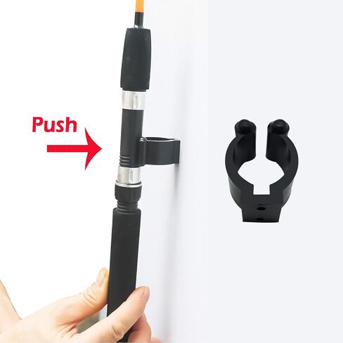 YSESOAI مجموعة من 12 حامل قضيب صيد السمك مشابك مطاطية سوداء (6 قطع في كل حجم), أسود, L in Kuwait