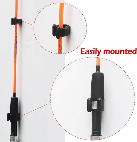 YSESOAI مجموعة من 12 حامل قضيب صيد السمك مشابك مطاطية سوداء (6 قطع في كل حجم), أسود, L in Kuwait
