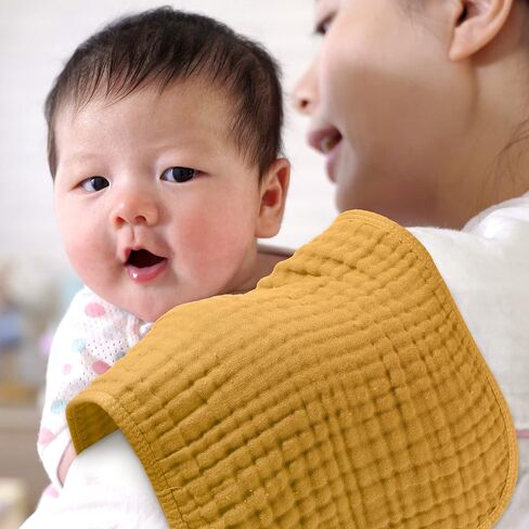 Remagr 8 Packs Muslin Burp Cloths Large 20" x 10", 6 Layers Unisex Baby Absorbent 100% Cotton Burp Rags Colorful Muslin Washcloths for Baby Plain Soft Cotton Cloth for Babies Girls Boys(Warm Colors) in Saudi Arabia