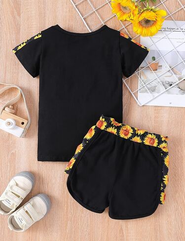 MasBekTe Toddler Girl Clothes Leopard Printed Summer Baby Girls Outfits Short Sleeve T-Shirt 2pcs Set in Saudi Arabia