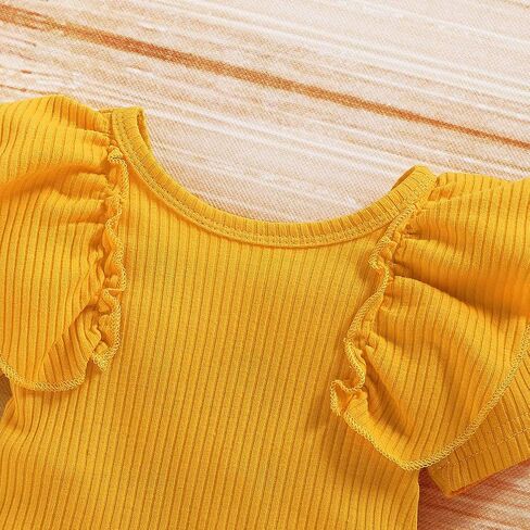 AMAWMW Newborn Baby Girl Summer Clothes Ruffle Ribbed Romper Vintage Floral Bloomers Shorts Outfit Infant Gift Set in Saudi Arabia