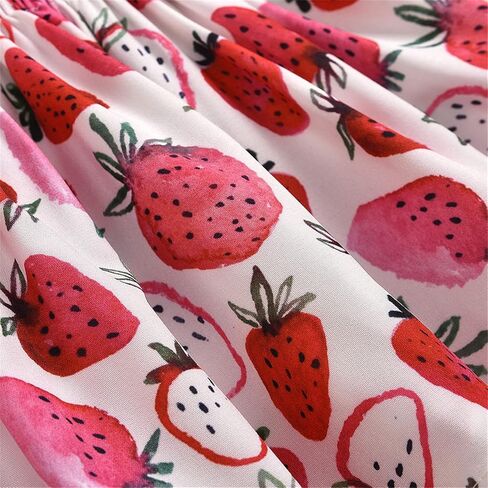 GRNSHTS طفلة الصيف مجموعة تي شيرتات قصيرة للأطفال الفراولة طباعة حبال كشكش قميص حفاضات السراويل 2 قطعة وتتسابق in Kuwait