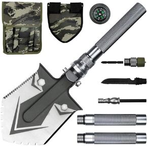 باكوينغ مجرفة نجاة، مجارف تخييم قابلة للطي، مجرفة متعددة الاستخدامات بمقبض طويل وانبوب الومنيوم غير قابل للانزلاق قابل للتعديل للتخييم والسيارة والمشي لمسافات طويلة والحديقة in Kuwait