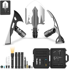 YANTOO Camping Multi-Purpose Tool Kits, Essential Car Rescue Tool Box, Military Folding Shovel, Rescue Kits with Pickaxe, Axe, Compass, Flashlight, etc. in Saudi Arabia