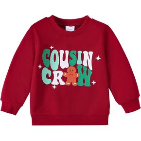 Kid Toddler Baby Christmas Cousin Crew Sweatshirt Boy Girl Gingerbread Shirts Pullover Top Xmas Fall Winter Outfit in Kuwait