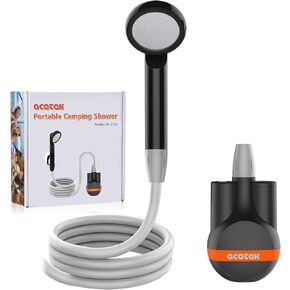 acetek دش محمول للتخييم، مضخة دش للتخييم في الهواء الطلق، مضخة دش قابلة لإعادة الشحن تعمل ببطارية دش محمولة تعمل بالطاقة للتخييم، والمشي لمسافات طويلة، وغسيل الشاطئ، والسفر، وتنظيف الحيوانات الأليفة، والري in Kuwait
