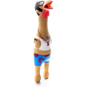 Charming Pet Squawkers Holiday Earl Latex Rubber Chicken Interactive Dog Toy, Large in Kuwait