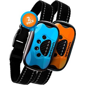 Humane Dog Bark Collar 2 Pack | Anti Barking Training Collar | Vibrating, No Shock Stop Barking for Small Medium Large Dogs | Excessive Barking Pet Corrector, (Rechargeable)