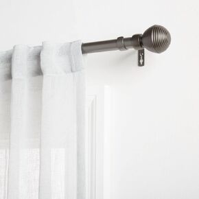 Exclusive Home Modern Layer 1" Curtain Rod and Coordinating Finial Set, Matte Silver, Adjustable 66"-120" in Kuwait