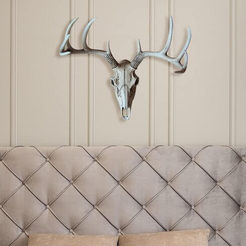 DWK "Weathered Glory" Faux Taxidermy Hanging Wall Mounted Deer Head Skull | Rustic Farmhouse Decor | Mancave Wall Decor | Gifts for Hunters | Wall Hanging Decorations - 18L" in Saudi Arabia