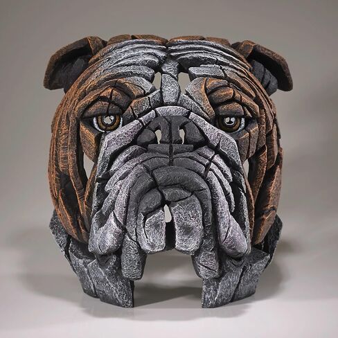 Enesco Edge Sculpture Bull Dog Head Bust Figurine, 12.5 Inch, Brown and White in Saudi Arabia