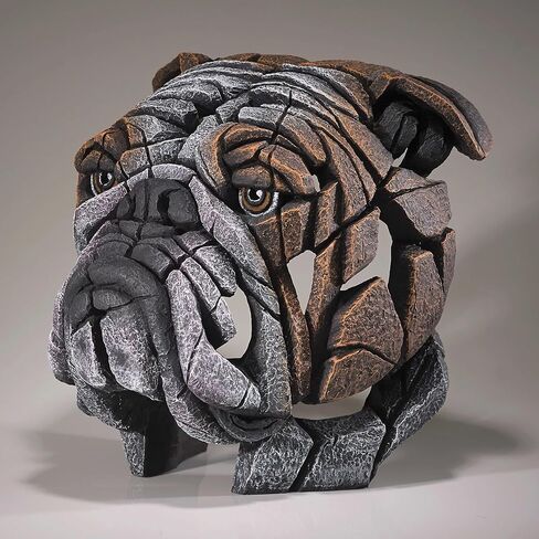 Enesco Edge Sculpture Bull Dog Head Bust Figurine, 12.5 Inch, Brown and White in Saudi Arabia
