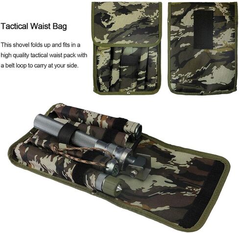 باكوينغ مجرفة نجاة، مجارف تخييم قابلة للطي، مجرفة متعددة الاستخدامات بمقبض طويل وانبوب الومنيوم غير قابل للانزلاق قابل للتعديل للتخييم والسيارة والمشي لمسافات طويلة والحديقة in Kuwait