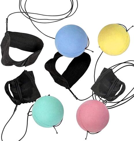 ArtCreativity 2.25 Inch Return Balls, Set of 4, Durable Foam String Attached Rebound Balls, Assorted Colors, Sports Toy Balls for Kids, Party Favors, Gift Idea for Boys and Girls in Saudi Arabia