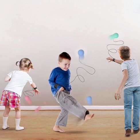 ArtCreativity 2.25 Inch Return Balls, Set of 4, Durable Foam String Attached Rebound Balls, Assorted Colors, Sports Toy Balls for Kids, Party Favors, Gift Idea for Boys and Girls in Saudi Arabia