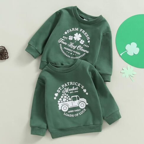 JLKGICF طفل رضيع فتاة صبي عيد الحب الزي لطيف إلكتروني طباعة البلوز Crewneck البلوز ملابس عيد الحب in Kuwait