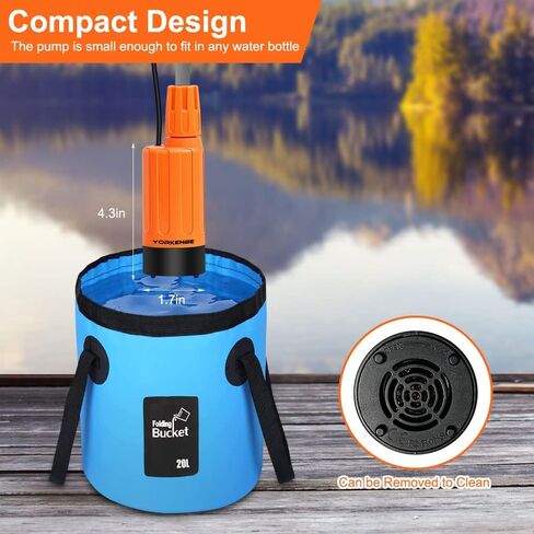 دش محمول للتخييم من يوركينبي، دش تخييم مع راس دش مزدوج محمول، بطارية قابلة لاعادة الشحن بمنفذ USB قابلة للفصل، دش التخييم للمشي لمسافات طويلة، السفر، كامل في حقيبة (+ بخاخ محمول) in Kuwait