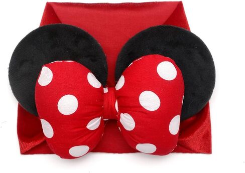 غطاء رأس لآذان الفأر من جياهانغ مع قوس منقط بالترتر، عصابة شعر عمامة مخملية واسعة، أغطية رأس تنكرية، عصابة رأس على شكل فيونكة للشعر للأطفال الصغار، والأطفال، مستلزمات الحفلات in Kuwait