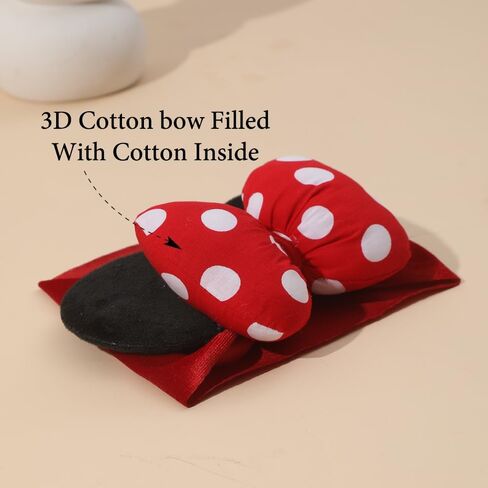 غطاء رأس لآذان الفأر من جياهانغ مع قوس منقط بالترتر، عصابة شعر عمامة مخملية واسعة، أغطية رأس تنكرية، عصابة رأس على شكل فيونكة للشعر للأطفال الصغار، والأطفال، مستلزمات الحفلات in Kuwait