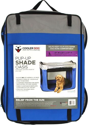 CoolerDog Pop Up Shade Oasis Dog Shade, UV Sun Protection, Medium, Blue in Kuwait