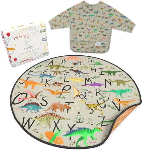 Splat Mat for Baby – Under High Chair Floor Mat Protects Wood, Vinyl and Carpet from Spills – Waterproof 4 Layer Baby Mat with Anti-Skid Backing Deters Bunching and Sliding (51" x 51") in Saudi Arabia