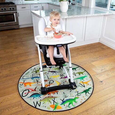 Splat Mat for Baby – Under High Chair Floor Mat Protects Wood, Vinyl and Carpet from Spills – Waterproof 4 Layer Baby Mat with Anti-Skid Backing Deters Bunching and Sliding (51" x 51") in Saudi Arabia