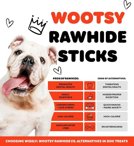 Wootsy Chicken Jerky Dog Treats - Rawhide Free Dental Health Support Dog Snacks - Real Chicken - Grain Free, Low-Calorie, High-Protein, Canine Chews, 16 Sticks per Pack in Kuwait