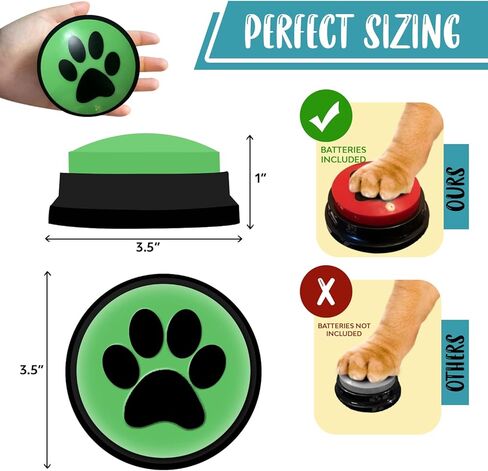 أزرار الكلاب الناطقة من كيلاب - حزمة مكونة من 12 زرًا للتواصل مع الكلاب قابلة للتسجيل مع سجادتين | أزرار التحدث للكلاب والقطط | زر الكلب المتكلم للتواصل مع 30 ملصقًا (12 عبوة) in Kuwait