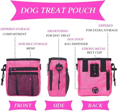 4-in-1 Dog Training Set, Puppy Training Treats- Dog Treat Training Pouch, Dog Whistle, Dog Doorbells, Dog Clicker, Ideal Gift for First Time Pet Owners, Training Dog Owners (Black) in Saudi Arabia