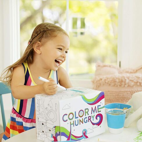 مجموعة مستلزمات تغذية الأطفال الصغار Color Me Hungry مكونة من 7 قطع من Munchkin®، تتضمن أطباق ووعاء وكوب مفتوح وأدوات في صندوق هدايا، باللون الأزرق in Saudi Arabia