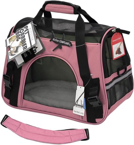 حاملات حيوانات اليفة معتمدة من شركات الطيران من باوز اند بالز مع سرير من الصوف للكلاب والقطط - بيت ناعم الجوانب - مصمم حديثًا لعام 2018 in Kuwait