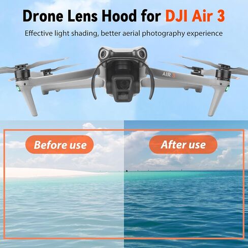 O'woda Air 3 Gimbal Protector Kit: Camera Lens Cover Cap + Lens Sun Hood Sunshade Gimbal Guard + Tempered Films (2 Sets), 3-in-1 Lens Protection Accessories for DJI Air 3 in Saudi Arabia